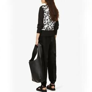 Ted Baker Millieo Contrast Back Panel Zip‎ Cardigan Black Floral Size 3 US 8